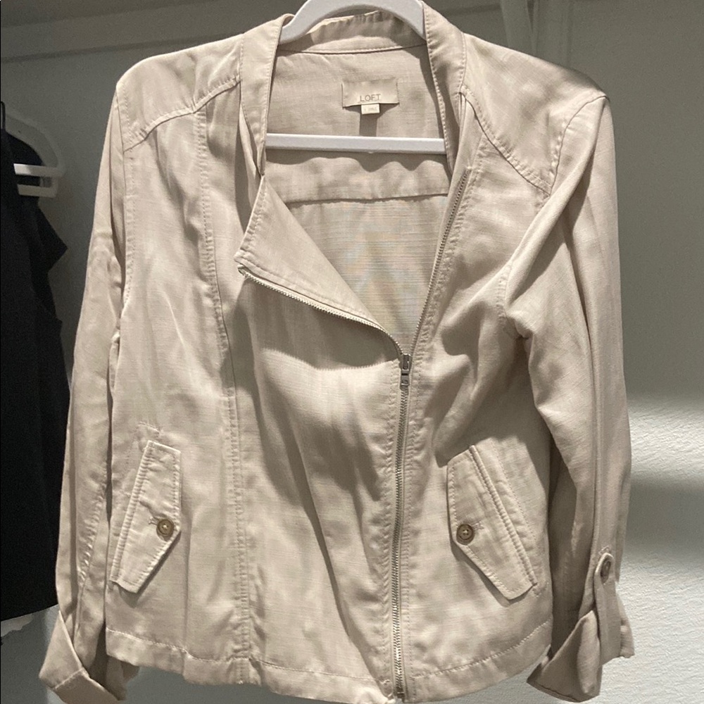 LOFT Cream Utility Jacket Lightweight Versatile